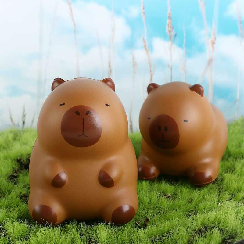 Juguete de simulación Capybara para apretar, decoración creativa de animales de dibujos animados PU, muñeca de rebote lento, decoración de oficina