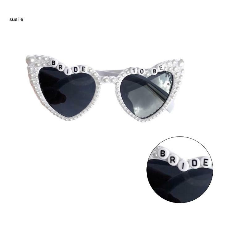 X7YA Bachelorette Party Gafas de sol Compromiso Perlas Gafas de sol Novia para ser regalo