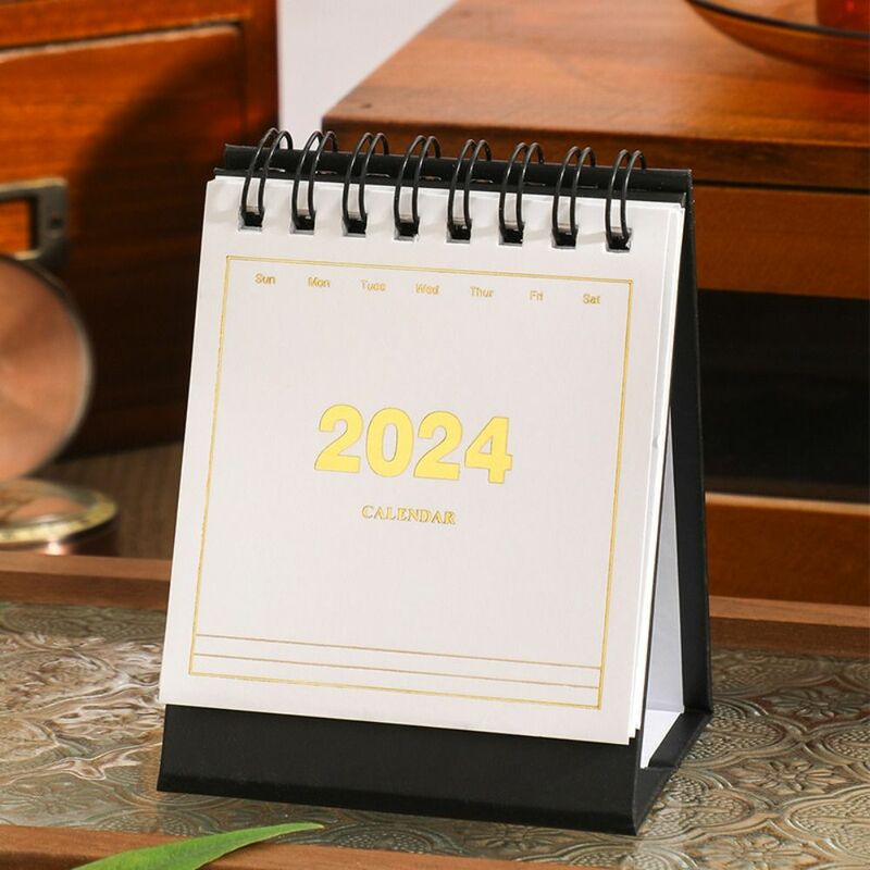 Fresh Dragon Year Desk Calendar Portable Simple Standing Calendar Creative Mini Schedule Planner
