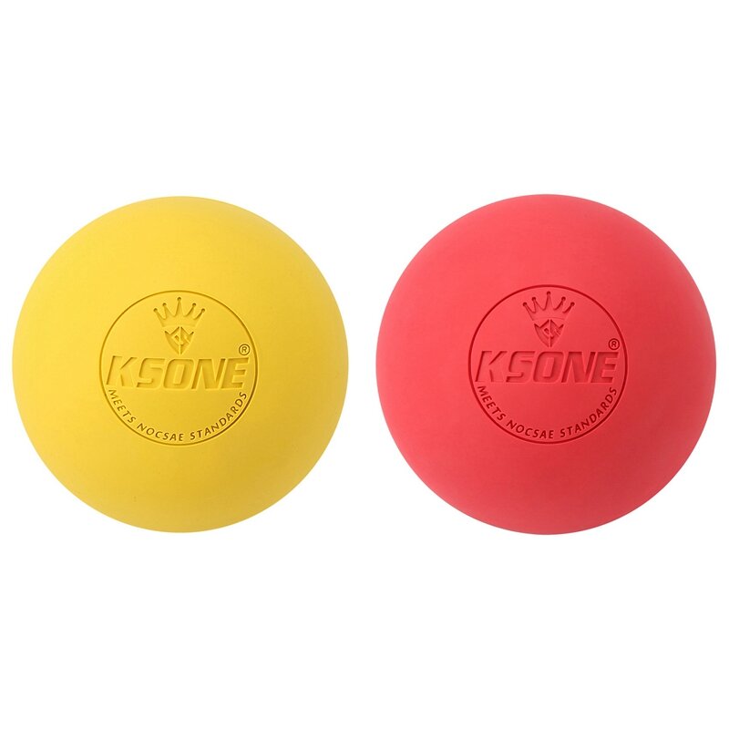 KSONE 2PCS Massage Ball 6.3Cm Fascia Ball Lacrosse Ball Yoga Muscle Relaxation Pain Relief Portable Physiotherapy Ball, 1 & 2