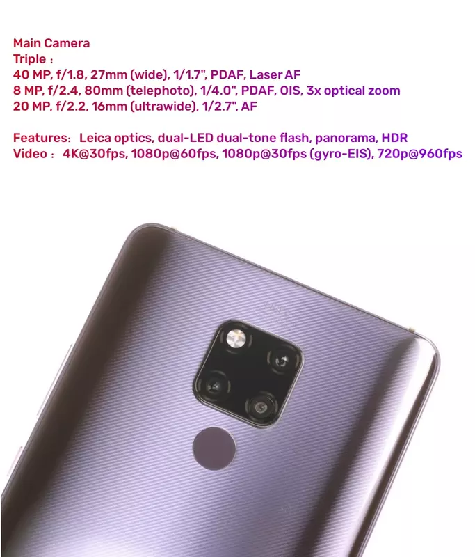 HUAWEI Mate 20 X смартфон, экран 7,2 дюйма, 8 ГБ + 256 ГБ, камера 40 Мп + 24 МП
