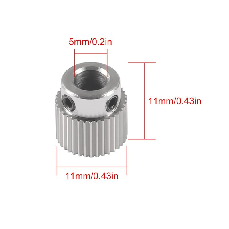 5pcs Stainless Steel Extruder Wheel Gear 36 Teeth Drive Gear 3D Printer Parts for Creality Ender 3, Ender 3 Pro, Ender 3 V2