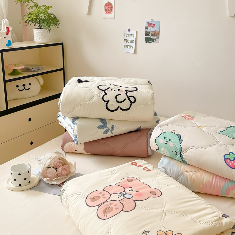 Yanyangtian ผ้านวมคลุมเตียงนอนสำหรับฤดูร้อนผ้าห่มสองชั้นแบบบางผ้าห่มนวมสำหรับสุนัขที่นอนสุนัขผ้าห่มแมว
