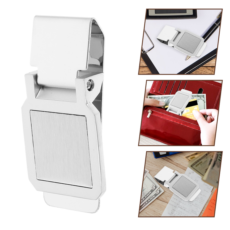 Office Money Clip Practical Money Fixing Clamp Stainless Steel Bill Fold Fixing Clips Cheque Credit Cards Storage Clamps