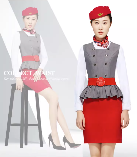 Wysokiej jakości jednolita koszulka pilota lotniczego mundur pilota linii lotniczych modna spódnica mundur stewardesa