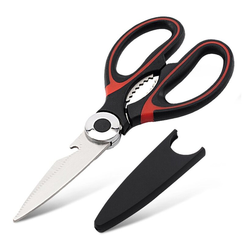 Stainless Steel Multifunction Scissors Vegetable Seafood Meat Clippers Chicken Bone Scissors Opening Bottle Kitchen Shears Tool