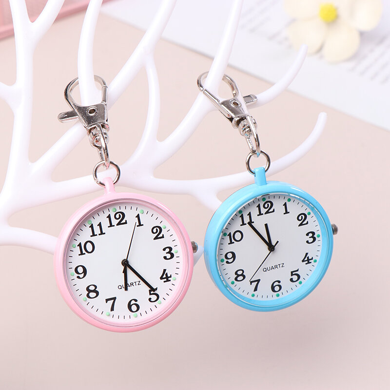 ساعة جيب ممرضة عتيقة ، سلسلة مفاتيح ساعة فوب مع بطارية ، قلادة طبية للطبيب ، ساعات الفحص