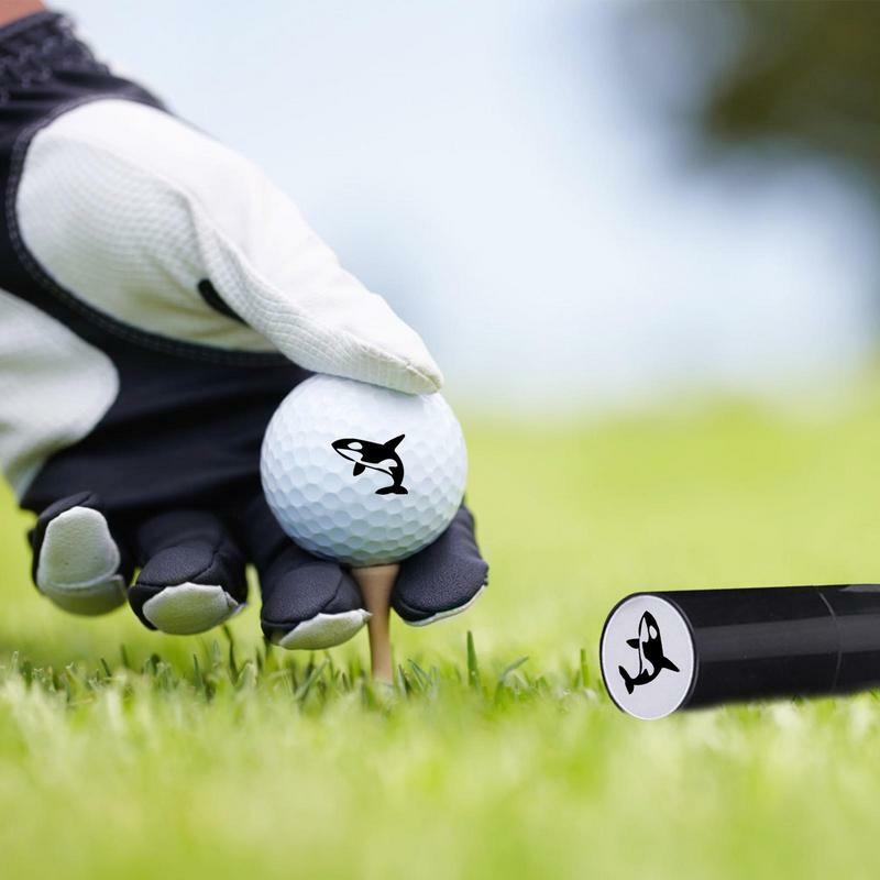 Golf Stamper divertente pallina da Golf Stamper Stencil impermeabile duraturo automatico olio fuori fotosensibile pallina da Golf timbro per palla