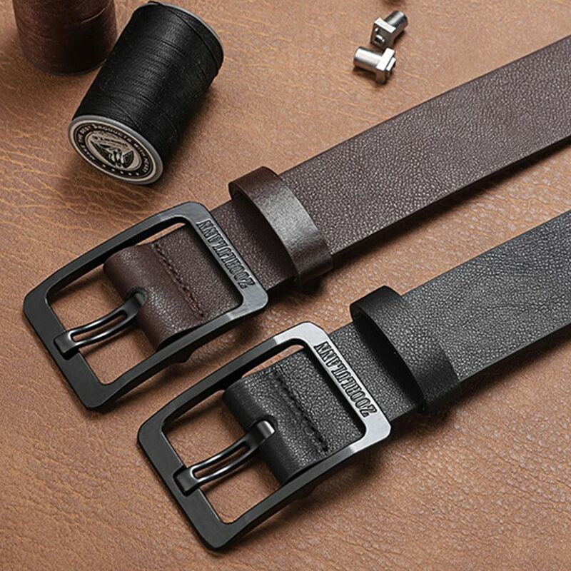 Luxury Design Leather Belt Fashion Casual Versatile Pin Buckle Waistband Waist Strap