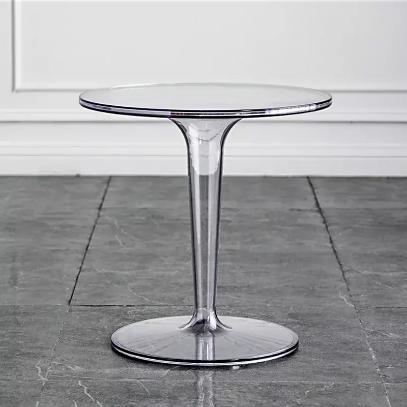Round Coffee Tables Transparent Brown Acrylic Home Furniture Bedside Table For Living Room Kitchen Coffee Bar Decor