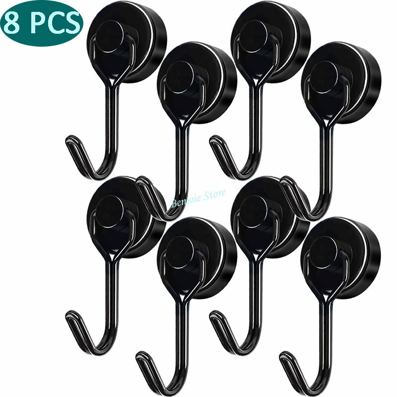 Magnetic Hooks Heavy Duty Magnets Hook 30LB Strong Neodymium Magnet with Swivel Hooks for Home Kitchen Refrigerator Wreath Keys