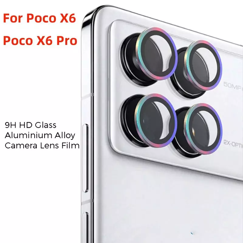 Camera Lens Protector Glass para Xiaomi Poco, Case Anel de metal, película protetora, X, 6, X6, 5G