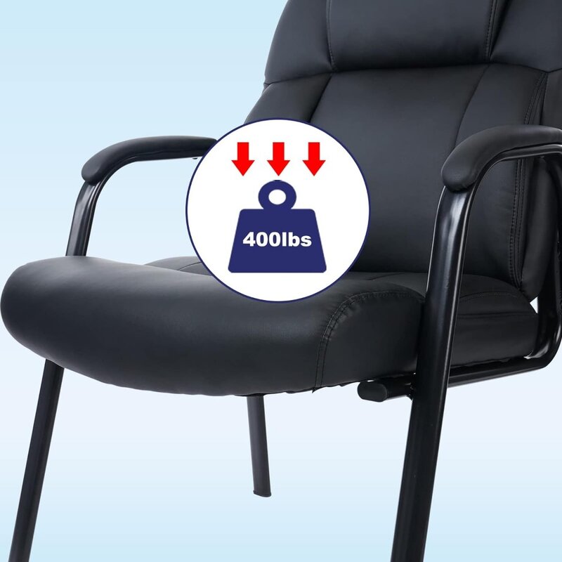 Krzesła biurowe skórzana recepcja z podstawą sań i wyściełanym podłokietnik do biura poczekalni w domu i krzesła biurowe spotkań