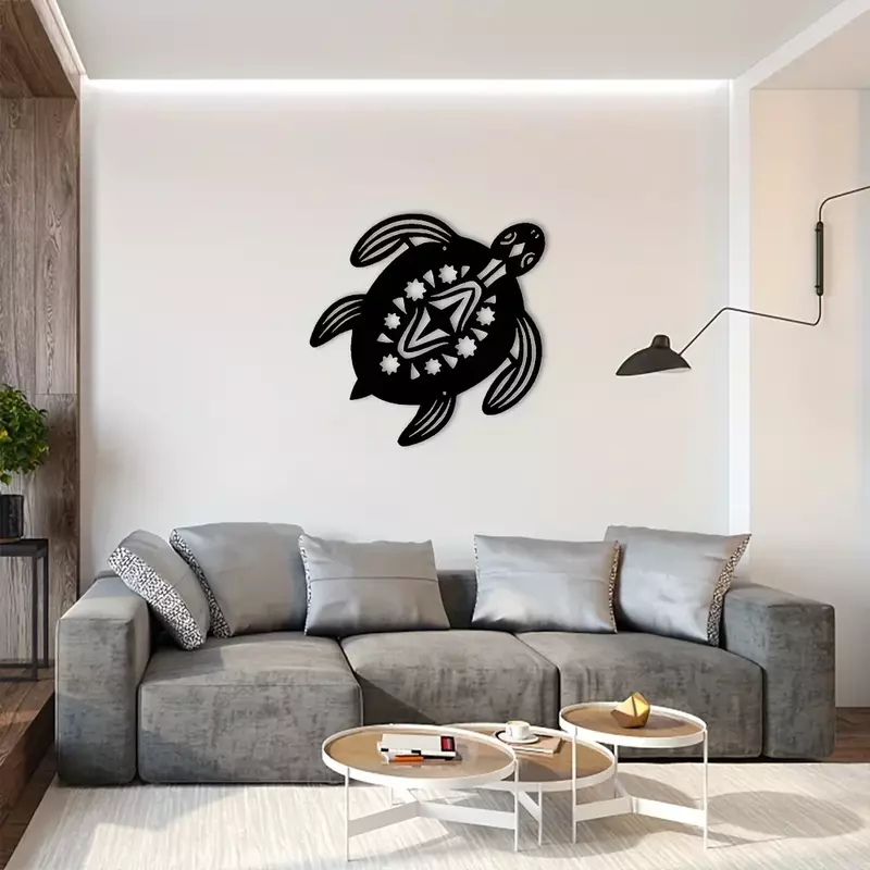 Art mural en métal de plage d'océan de tortue de bébé côtière, artisanat, art de mur, décoration intérieure, tentures murales de maison, silhouette d'art de fer
