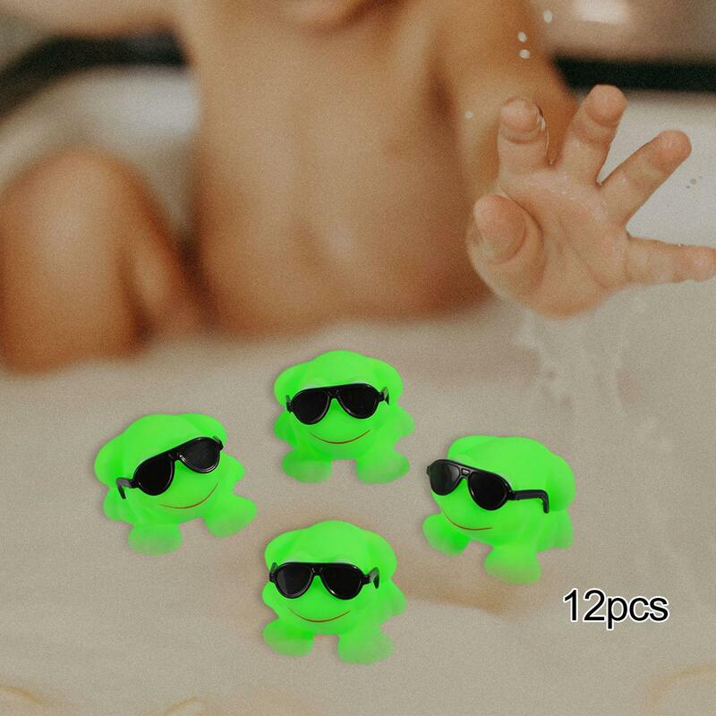 Cute Squeaky Frogs Bathing Toy for Kids, Presente de aniversário, Easter Bag Fillers, 12 Pcs