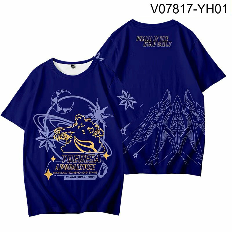 Spel Honkai Impact 3 3d Print T-Shirt Zomer Mode Ronde Hals Korte Mouw Populaire Streetwear Plus Size
