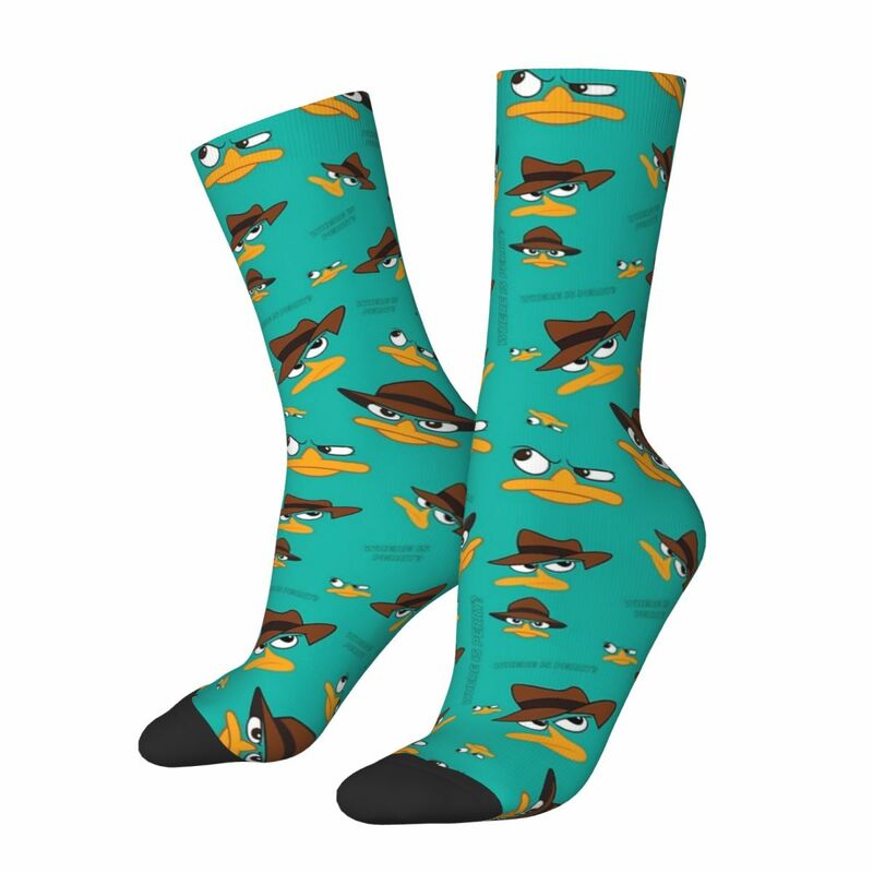 Perry The Platypus Socks Harajuku Super Soft Stockings All Season Long Socks Accessories for Man's Woman's Gifts