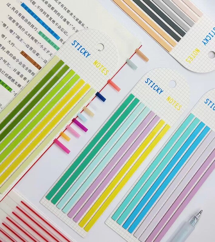 160 Sheets Color Stickers Transparent Fluorescent Index Tabs Flags Posted It Stationery Children Gifts School Office Supplies