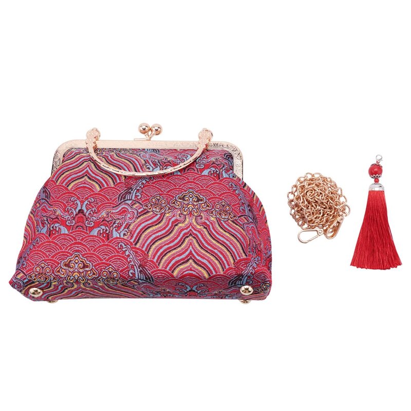 Ретро Сумочка Su Haiya из ткани, темпераментная элегантная сумка-Ципао с кисточками, Золотая сумка для банкета, портативная диагональная Женская
