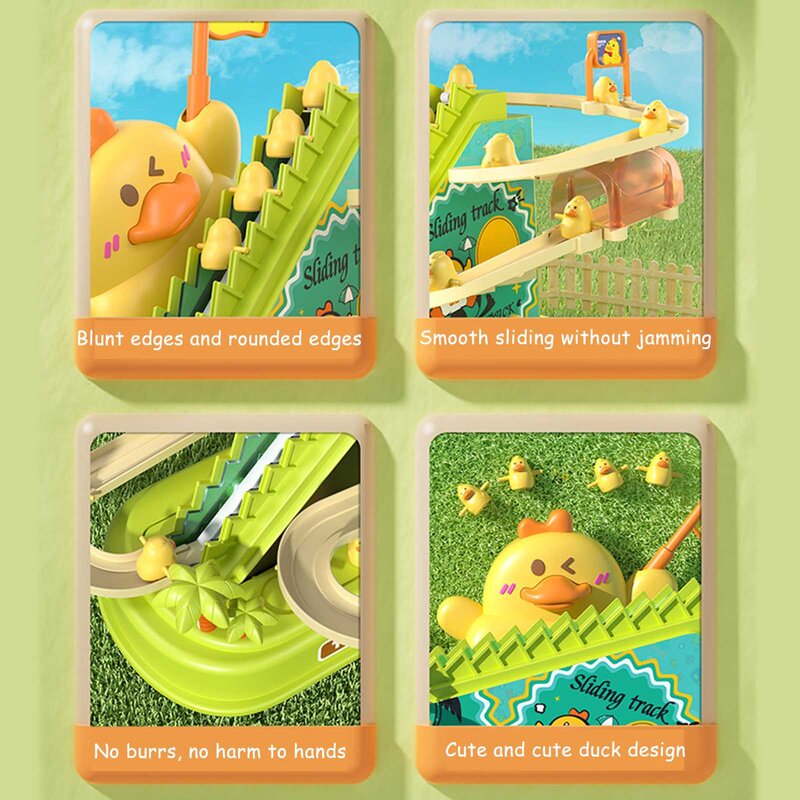 Little Yellow Duck Track Slide Toys para Crianças, Pato Criativo para Aprendizagem Precoce, Brinquedos Stall, Presente para Crianças, Elétrico, 1 Ano, 2 Anos, 3 Anos