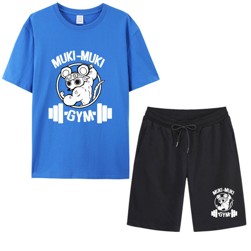 T-shirt à manches courtes et costume d'objectifs de sport pour hommes, survêtement japonais Devil Killer, vêtements décontractés, fitness, 2 pièces