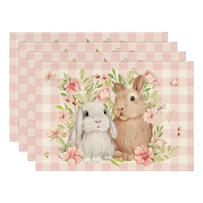 Kitchen Table Runner Package Content Bunny Rabbit Leaves Floral Easter Table Runner Festive Touch High Quality And Durable