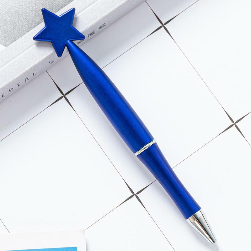 Pena putar, pena menulis bentuk bintang lucu dan terang serbaguna untuk kantor dan perlengkapan sekolah