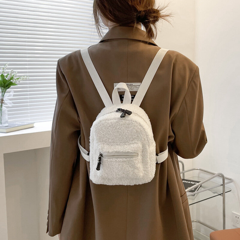 Mini mochila de viaje con iniciales personalizadas para mujer, bolso de hombro escolar pequeño, mochila Simple con bordado de chenilla para niñas