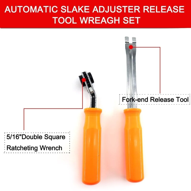 Slack Adjuster Tools Set for Big Trucks and Trailers, Include 5/16'' Slack Adjuster Tool, Brake Adjuster Release Tool Dropship