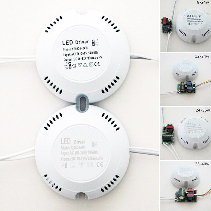 LED Driver AC DC 8-24W / 24-36W / 12-24W / 24-40W Power Supply For Ceiling Light Lamp With Round Box Lighting Parts