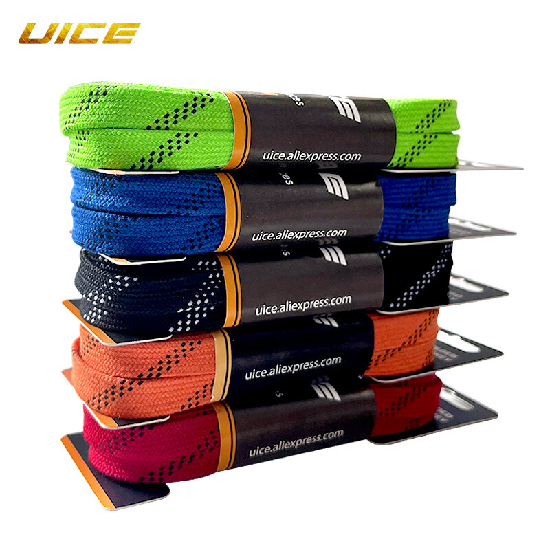 Ice Hockey Skate Laces 84 96 108 120inch Dual Layer Braid Reinforced Waxed Tip Design Hockey Skate Shoe Lacer Hockey Accessories
