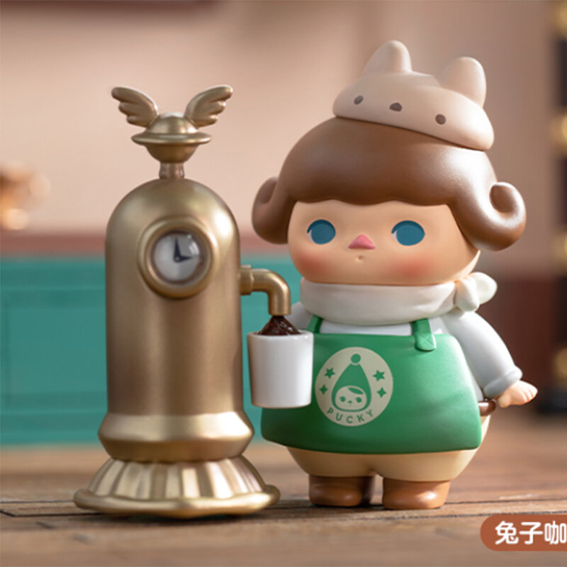 POP MART PUCKY Rabbit Cafe Series Blind Box Toys Kawaii Anime Action Figure Caixa Caja sorpresa Mystery Box bambole regalo per ragazze