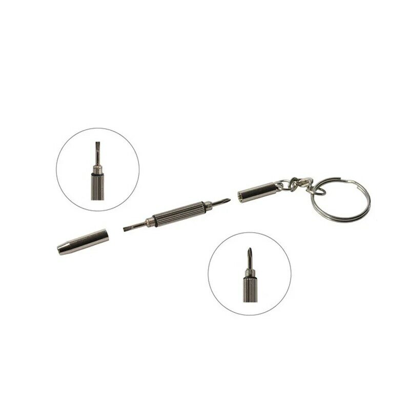Chave de fenda com chaveiro, ferramentas manuais portáteis, chave de fenda, relógio Repair Kit, 3 em 1, óculos
