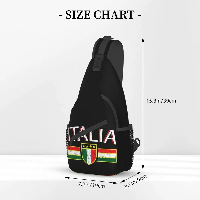 Mochila pequeña con bandera italiana, bandolera para el pecho, bandolera para el hombro, mochila informal para viajes, senderismo y día