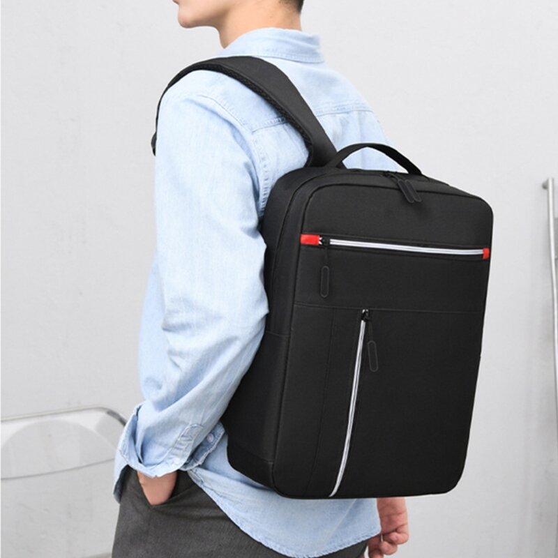 Mochila duradera para hombres, mochila para ordenador portátil capacidad con puerto carga USB para escuela y