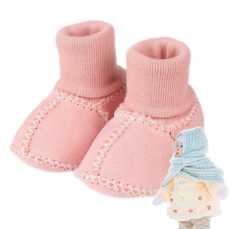 Sepatu bayi kaus kaki sol lembut langkah pertama anak-anak kaus kaki sepatu bayi baru lahir kaus kaki anak lantai Sneaker balita anak perempuan pertama