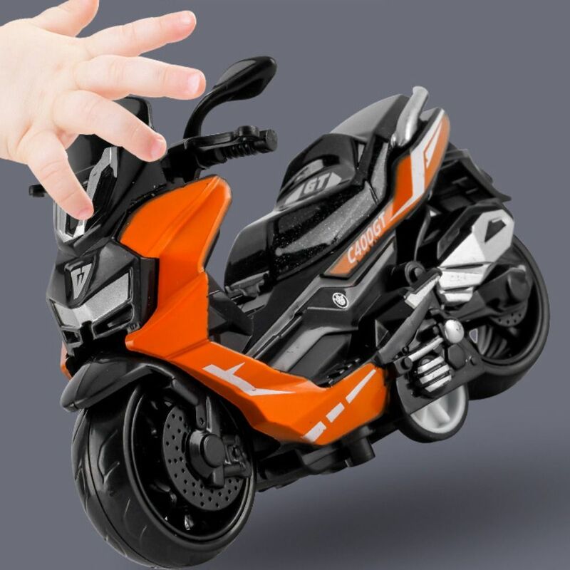 Modelo de motocicleta de aleación, minimotocicleta fundida a presión de inercia, vehículo extraíble, regalo