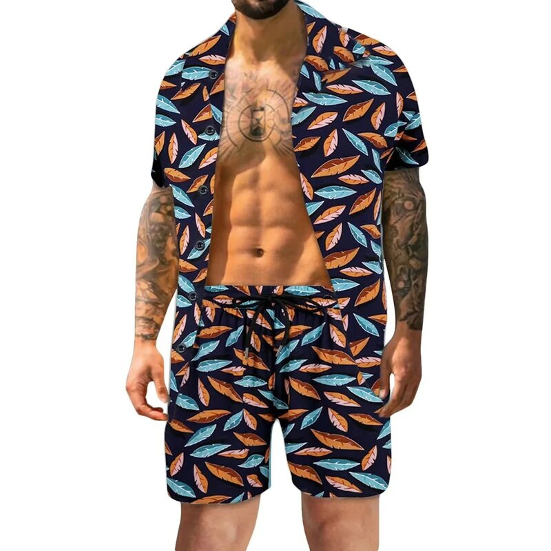 Blumen druck Männer Anzug 3D-Druck Shirt Strand Shorts übergroße Luxus 2 Stück Set Urlaub Hawaii Streetwear Mode Mann Anzüge