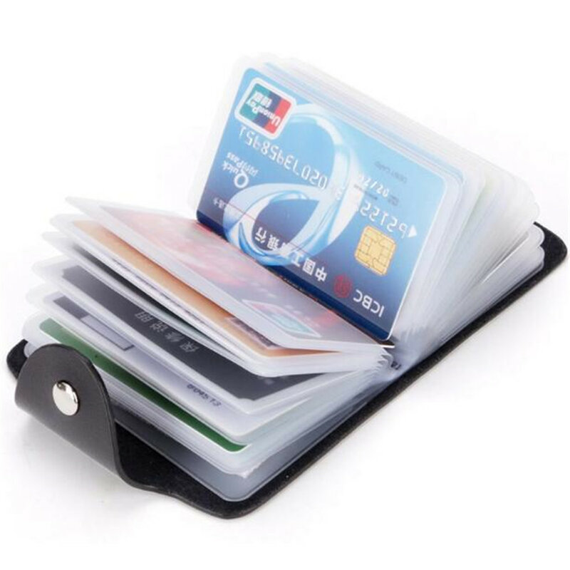 1Pc Pu Multifunctionele 24-Bit Card Bag Portable Id-kaart Creditcard Visitekaartje Opbergtas Snoep Kleur jongen En Meisje Portemonnee