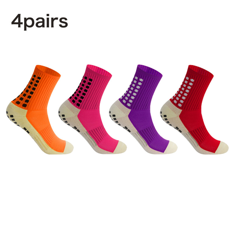 Chaussettes de Football antidérapantes, 4 paires/ensemble, chaussettes de sport, Rugby, Baseball