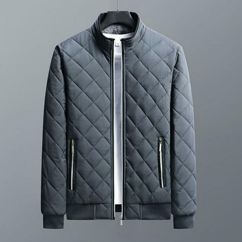 Veste d'Hiver Confortable pour Homme, Manteau à Carreaux Chaud avec Doublure et Poches, Vêtement d'Extérieur Idéal