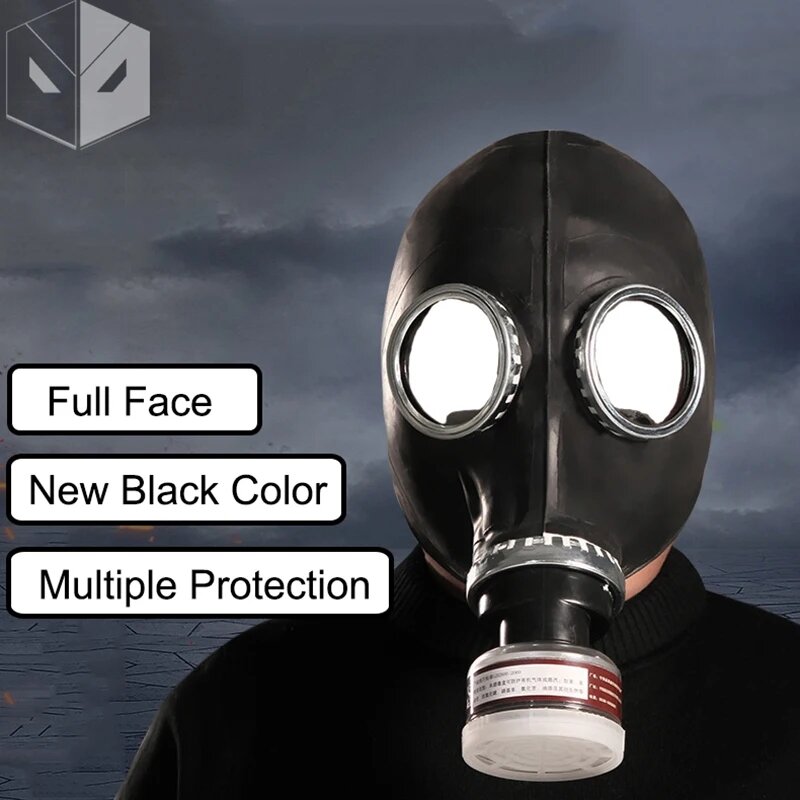 64 Typ Mehrzweck schwarz Voll maske Gas Atemschutz maske neue Präventions maske Lackier spray Pestizid Natur kautschuk Maske Chemikalie