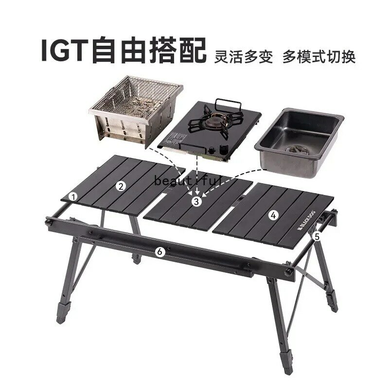 Naturehike-Blackdog IGT tavolo combinato tavolo pieghevole portatile multifunzionale tavolo portaoggetti in stile campeggio all'aperto