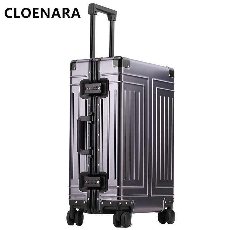 COLENARA-maleta portátil de aleación de aluminio para hombre, maleta con ruedas de 20, 24, 26 y 29 pulgadas, con contraseña, a la moda