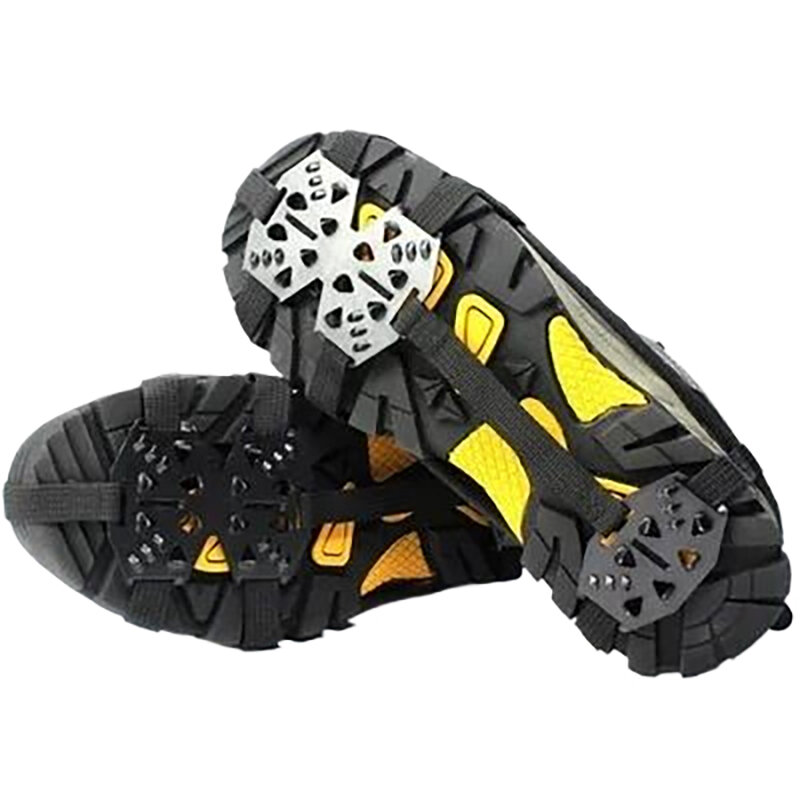1Pair Chain Crampons Non-slip Shoe Covers Outdoor 24Teeth Manganese Steel Ice Claws Hiking Fishing Spikes Snow Mud Ice Grip Boot