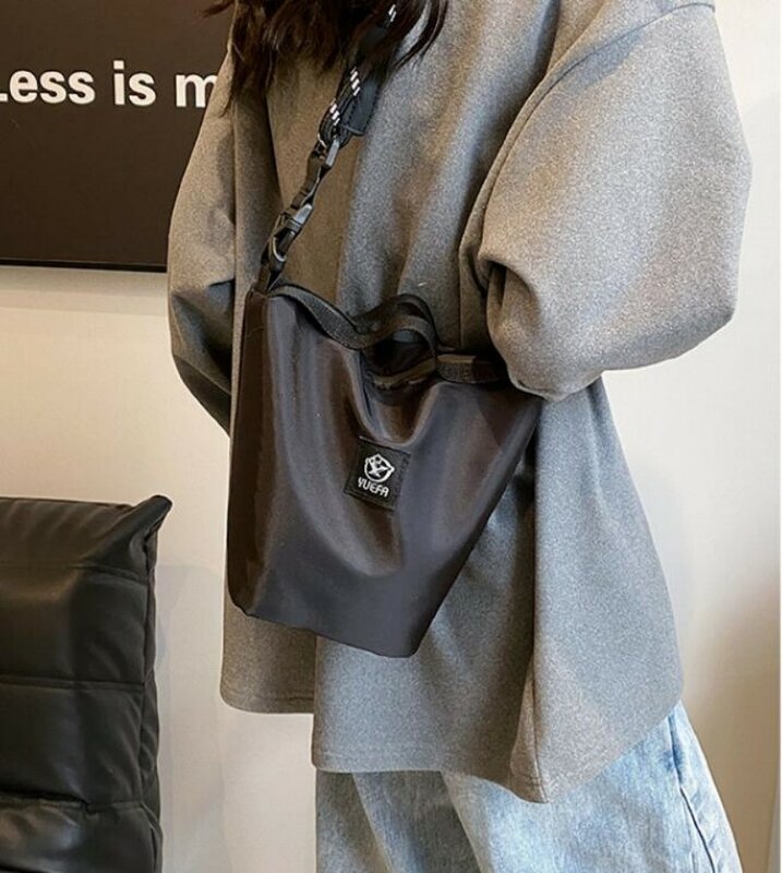 Модная повседневная сумка из ткани «Оксфорд», женская модель, легкая сумка-ведро через плечо, Студенческая сумка через плечо