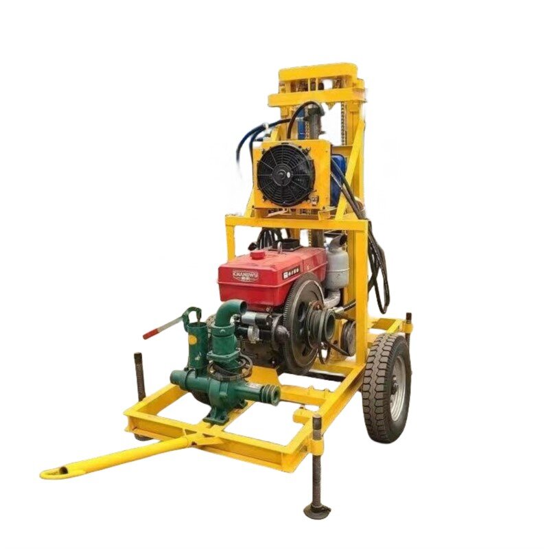 Diesel Drilling Machine Equipment, pequeno equipamento hidráulico de tração, agregado familiar agrícola, 130m