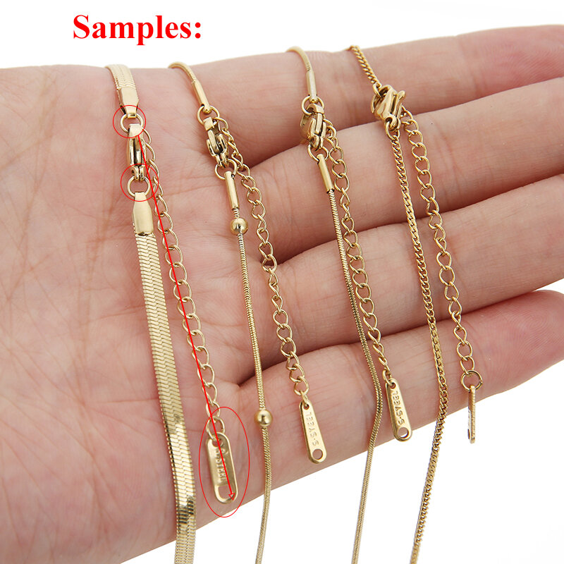 10pcs Stainless Steel Extension Chains with Lobster Clasps Connector Link Necklace Tail Making DIY Bracelet Accessories Supplies