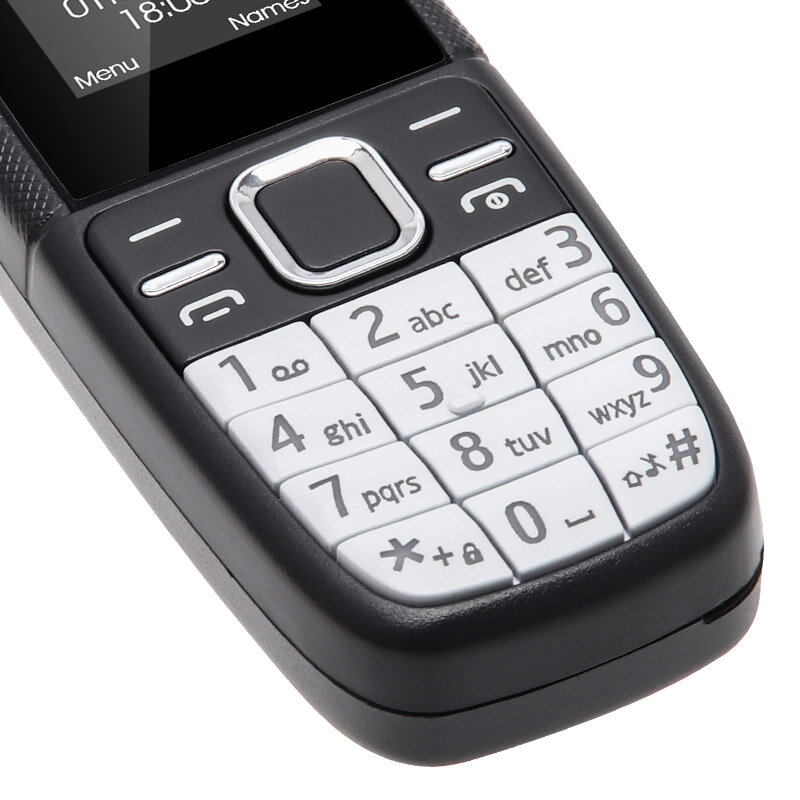 UNIWA BM200 Ponsel Super Mini 0.66 "Ponsel Saku dengan Tombol Keypad SIM Ganda Aktif untuk Lansia MT6261D GSM Quad Band