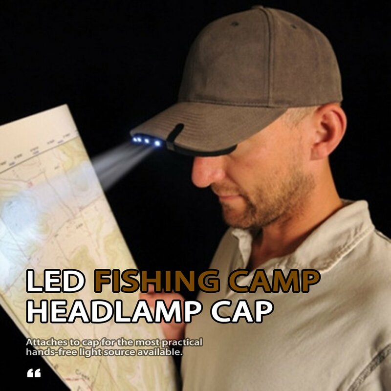 Clip Cap Light pratica lampada frontale 5 LED Head Light Night Fishing Light Lamp Hat Light Cap per la pesca in campeggio